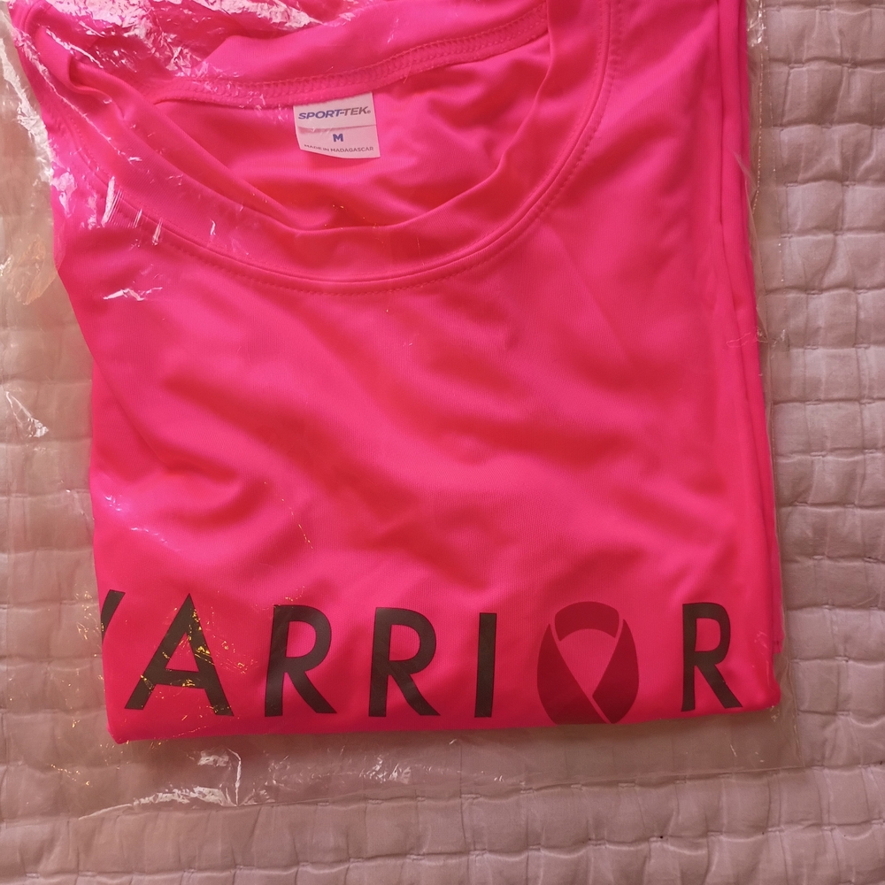 Sport-Tek Hot Pink 'WARRIOR' Performance Tee with Black Lettering